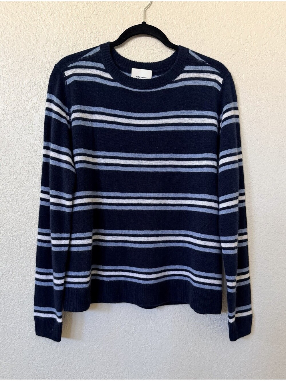 New Reformation Striped Cashmere Jumper Sweater Size XS $245